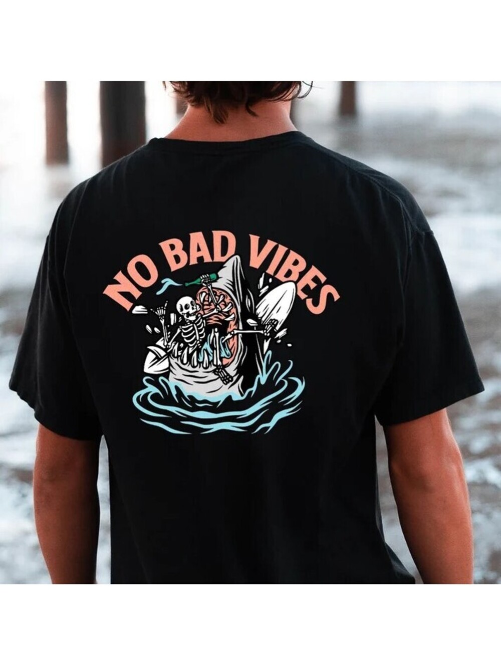 Cove No Bad Days Shark T-Shirt Black XXL Graphic Tee 2XL